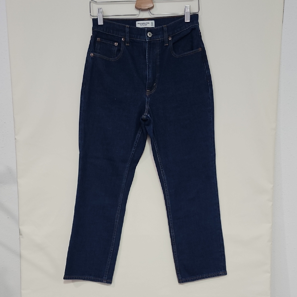 Abercrombie & Fitch Dark Wash The Ankle Straight Ultra High Rise Jeans  27